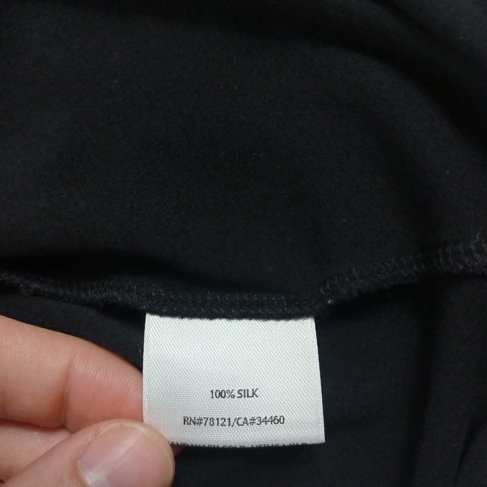 Eileen Fisher Dress Womens Medium Black Silk Pullover Preppy Designer - Picture 5 of 9